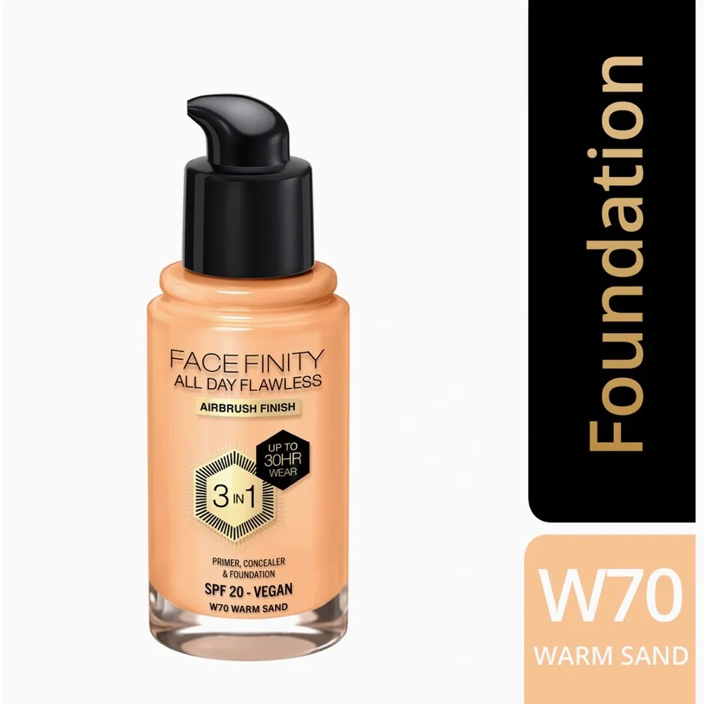 Max Factor Facefinity All Day Flawless 3 In 1 Foundation Warm Sand 30ml Lot of 2